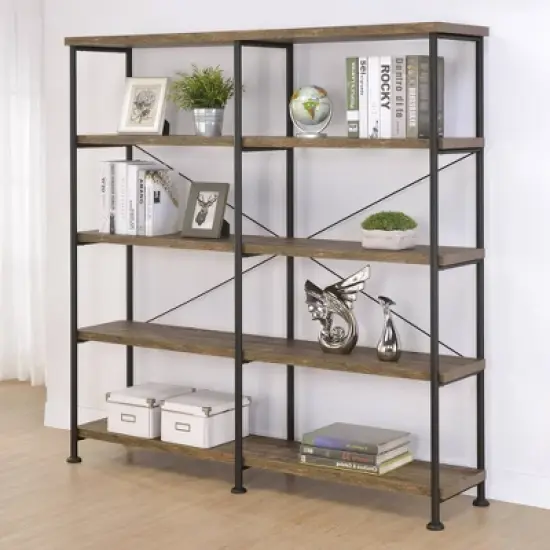 Analiese 4 Shelf Double Bookcase - Coaster image {1}