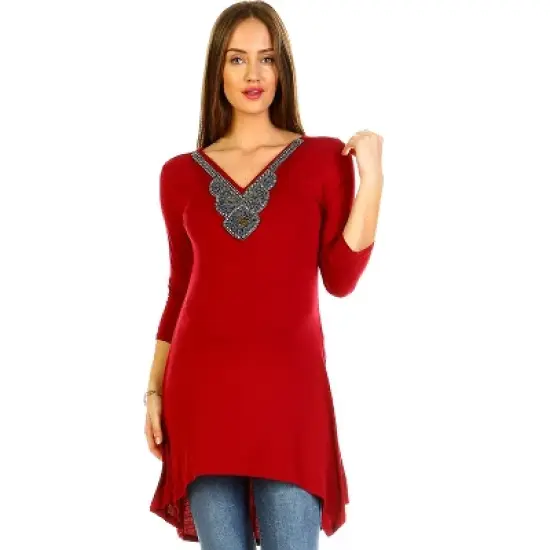 Maternity Calla Embellished Tunic Top - White Mark image {7}