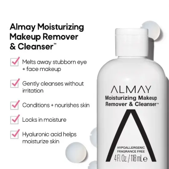 Almay Moisturizing Makeup Remover & Cleanser - 4 fl oz image {2}