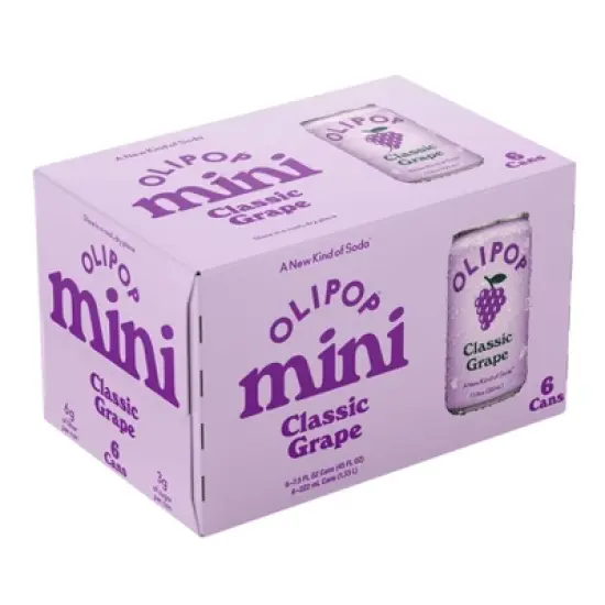 OLIPOP Mini's Classic Grape Soda - 6pk/7.5 fl oz Cans image {3}