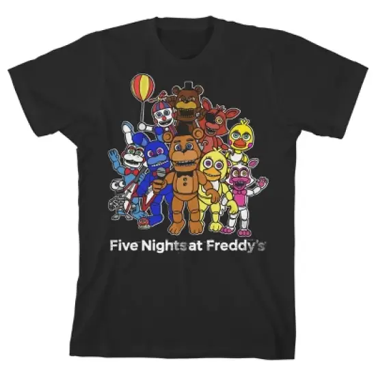 Five Nights at Freddy's Character Group Boy's Black T-shirt image {5}