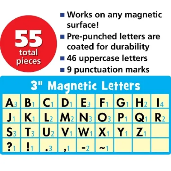 Teacher Created Resources&reg; Brights 4Ever Bold Block 3" Magnetic Letters, 55 Pieces image {2}