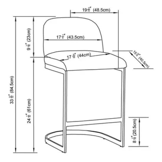 2pk Jules Cantilever Armless Upholstered Counter Height Barstool - Threshold&trade; image {5}