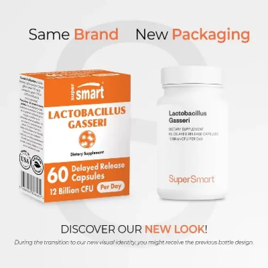 SuperSmart Lactobacillus Gasseri 12 Billion CFU per Day - Probiotic Supplement | Non-GMO & Gluten Free - 60 DR Capsules (Delayed Release) image {1}