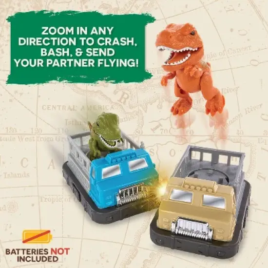 TERRA by Battat Remote Control Bumper Cars Set - Dinosaur: Educational Motorized Toys for Kids, Infrared Play Vehicles image {8}