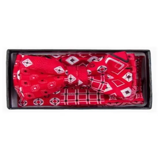 Young Boy's Fancy Pre-tied Adjustable Band Bow Tie With Hanky image {6}