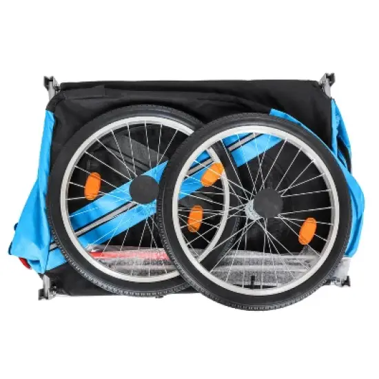 VASIP Large Pet Dog Bike Trailer - 100LB Capacity All-Terrain Pet Carrier, Folding Steel Frame for Cycling, Jogging & Camping,Black+Blue image {5}