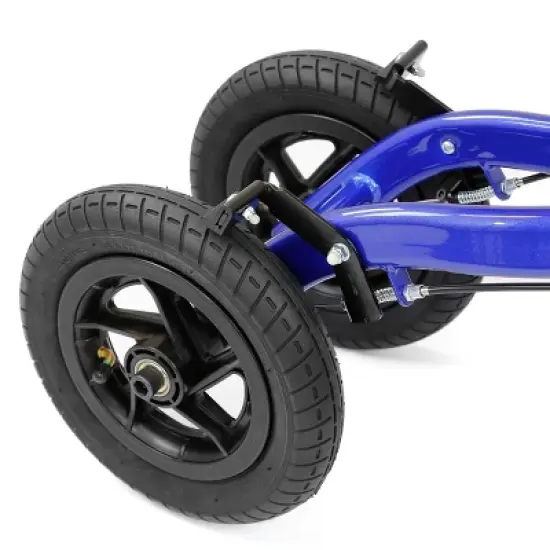 AllCure Quad Wheel All Terrain Foldable Medical Knee Walker Scooter Blue image {4}