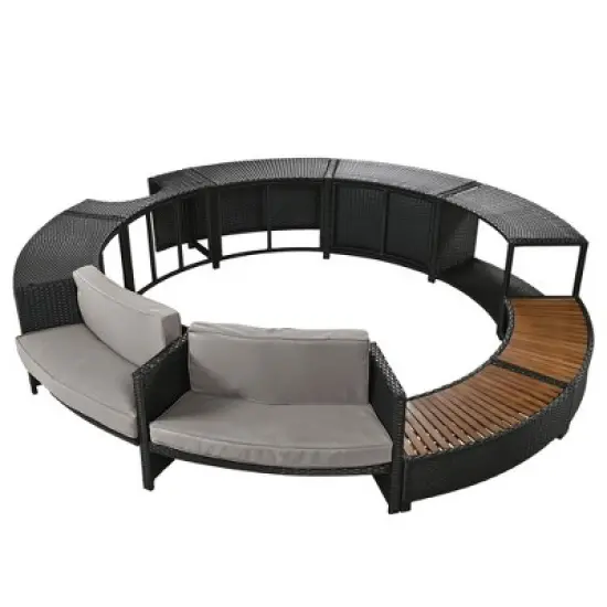 YOOCOZZ  Patio Rattan Sofa Set with Storage & Cushions image {11}