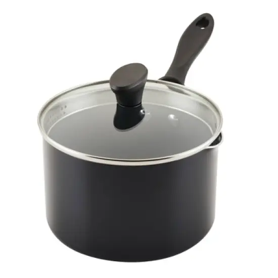 Farberware Reliance Pro 3qt Nonstick Ceramic Covered Straining Saucepan Black/Gray image {7}