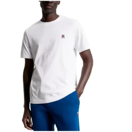Tommy Hilfiger Mens Monogram Embellished T-Shirt, White, XX-Large image {2}