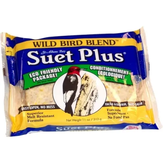 Wildlife Sciences Wild Bird Blend Suet Plus Bird Feed, Melt Resistant Formula, 11oz (Single Cake) image {2}