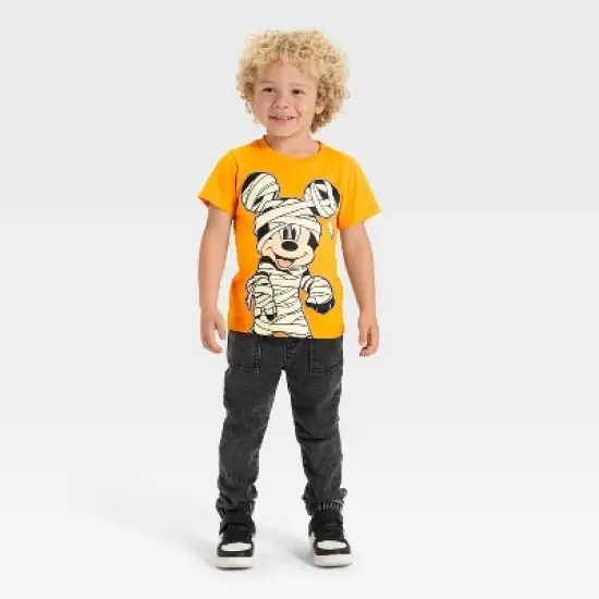 Toddler Boys' Disney Mickey Mouse Short Sleeve Halloween Mummy T-Shirt - Orange image {3}