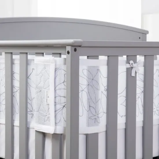 BreathableBaby Breathable Mesh Crib Liner - Deluxe Embroidered Collection - Feathered Friends image {3}