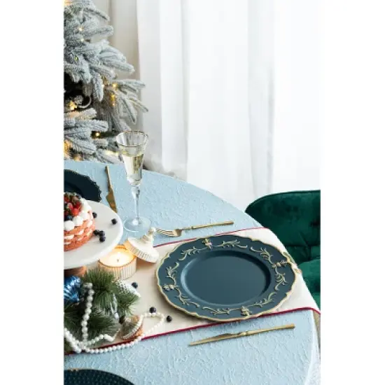 JUJABU 13 in. 8 Pack Plastic Charger Plate image {1}