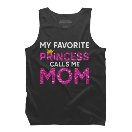 Men's Design By Humans My Favorite Princess Calls Me Mom Crown By MeowShop Tank Top image {3}