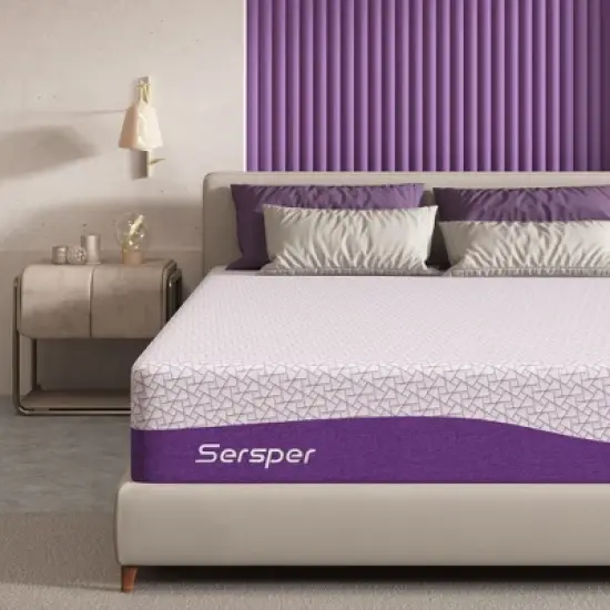 Sersper 10" Rayon from Bamboo Charcoal Cooling Gel Memory Foam Mattress - Compatible with Platform Bed, Box Spring, or Slat Base image {10}