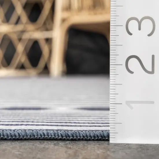 nuLOOM Lacie Multi Striped Machine Washable Indoor/Outdoor Patio Area Rug image {2}