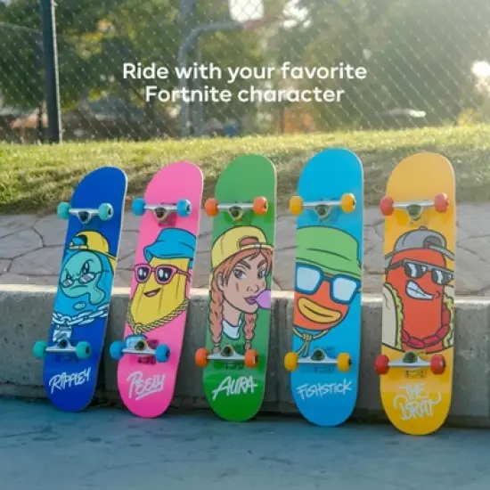 Fortnite Skateboard with metallic graphics, aluminum trucks and ABEC5 bearings. Includes download code for in-game Nite Life Wrap image {7}