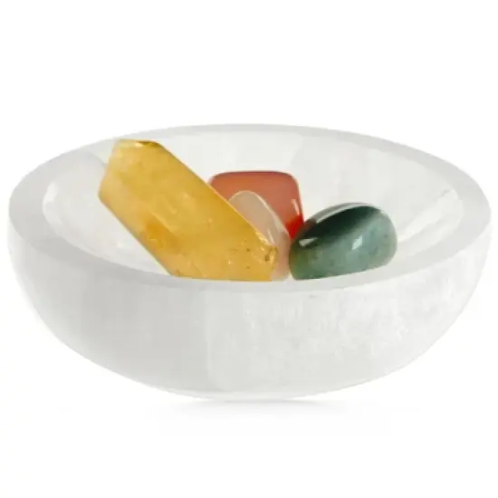 WellBrite 4-Inch Selenite Charging Bowl for Cleansing, Recharging Crystals and Healing Stones, Meditation, Spiritual Awareness, Home Decor image {5}