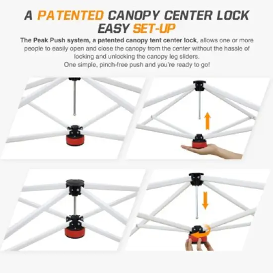 EAGLE PEAK Slant Leg Pop-up Canopy Tent Easy One Person Setup Instant Outdoor Beach Canopy Folding Portable Sports Shelter image {4}