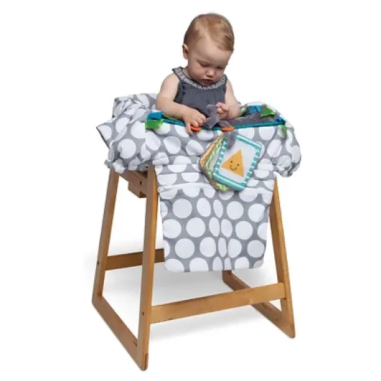 Boppy Preferred Shopping Cart and Restaurant High Chair Cover - Gray Jumbo Dots image {13}