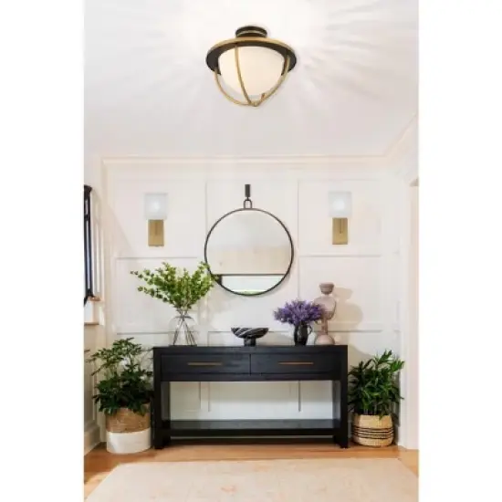 Crystorama Lighting Atlas 2 - Light Semi-Flush Mount in  Matte Black/Textured Gold image {3}