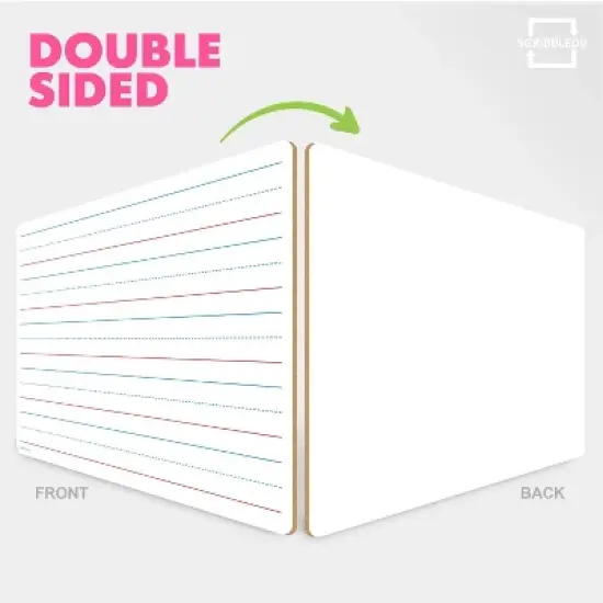 SCRIBBLEDO Ruled Lined Dry Erase Board 9"x12" Pack of 10 image {1}