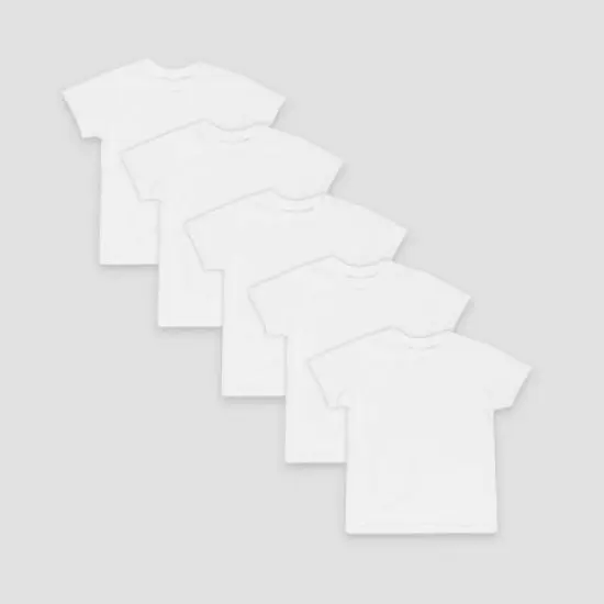 Hanes Toddler Boys' 5pk Crew T-Shirt - White image {4}