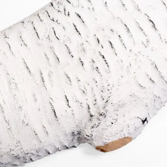 Barton 6-Pieces Stackable Ceramic Log Set Birch Wood Style Realistic Fireplace Logs, White image {4}