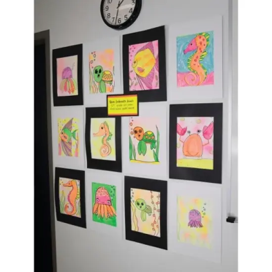 Pacon Pre-Cut Mat Frames, 9 x 12 Inches, Black, Pack of 12 image {2}