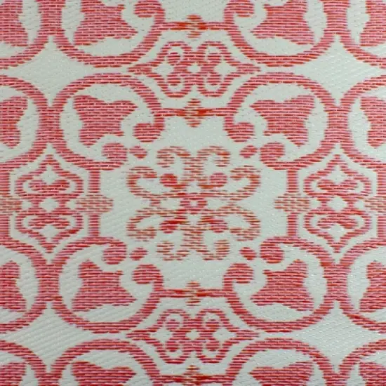 Northlight 4' x 6' Pink and Cream Floral Design Rectangular Outdoor Area Rug image {3}