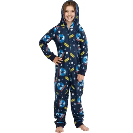 Polar Express Big Kids Believe Hooded One-Piece Footless Sleeper Union Suit image {5}