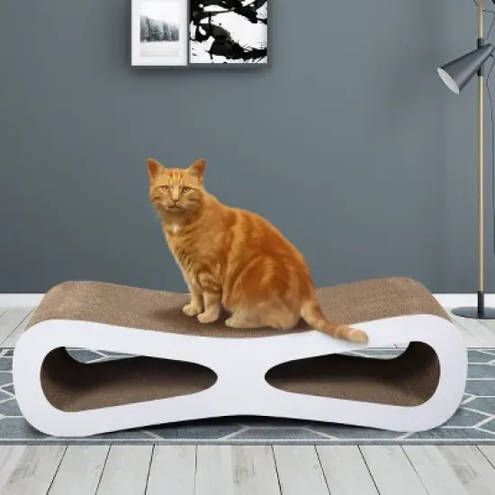 DOMETOUR Cat Scratcher Cat Toy Corrugated Cardboard Figure 8 Shape image {8}