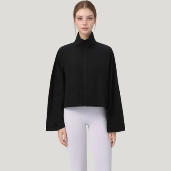 Anna-Kaci Active Women's Zip Up Lightweight Active Jacket with Stand Collar and Relaxed Fit image {5}