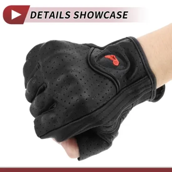 Unique Bargains Motorcycle Half Finger Gloves Black 1 Pair image {4}