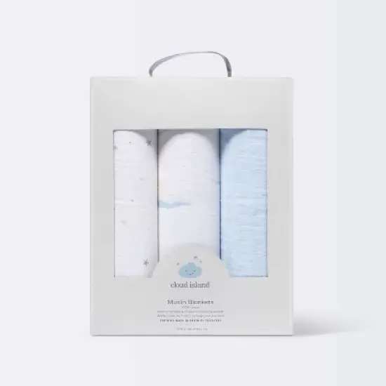 Muslin Swaddle Blankets 3pk - Cloud Island&trade; Two by Two Animals image {2}