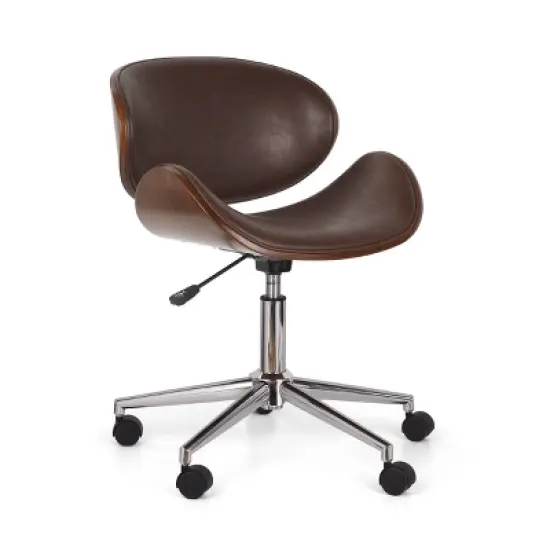 Dawson Mid-Century Modern Upholstered Swivel Office Chair - Christopher Knight Home image {5}
