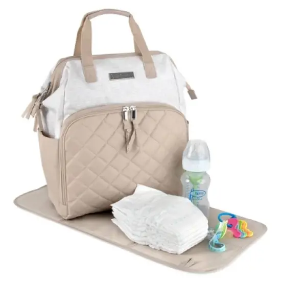 Baby Essentials Quilted Frame Diaper Backpack - Neutral image {2}