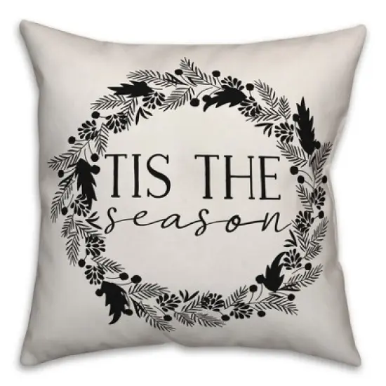 Creative Products Tis the Season Wreath 20x20 Indoor / Outdoor Pillow image {2}