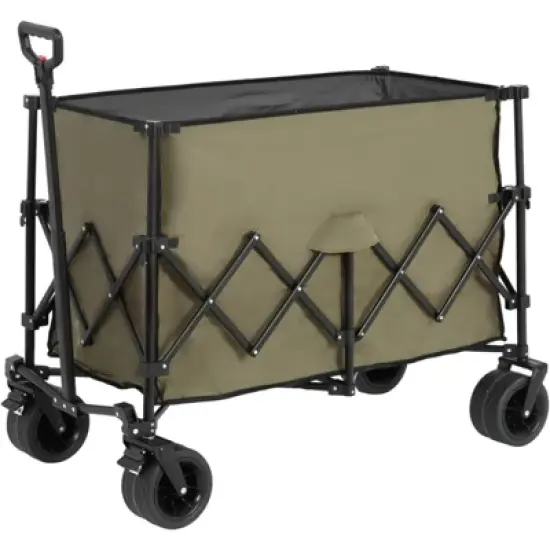 FATMOON Collapsible Wagon 220lbs with Big All-Terrain Wheels 300L Folding Utility Cart for Camping, Beach, Gardening & Shopping image {10}