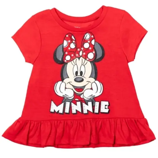 Disney Minnie Mouse Princess Frozen Little Mermaid T-Shirt Leggings and Scrunchie 3 Piece Outfit Set Infant to Big Kid image {1}