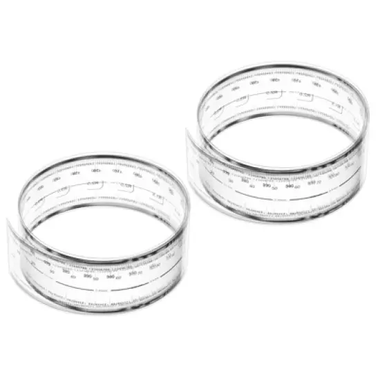 Unique Bargains PET Plastic Folding Film Flexible Ruler with R Angle and Width Lines 2 Pcs image {9}