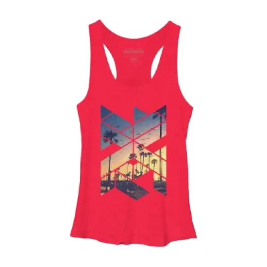 Women's Design By Humans Vintage Palm Beach Geometric By Magnussons Racerback Tank Top image {9}