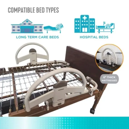 Stander EZ Click Bed Handle for Long-term Care Beds - Set of 2 image {4}