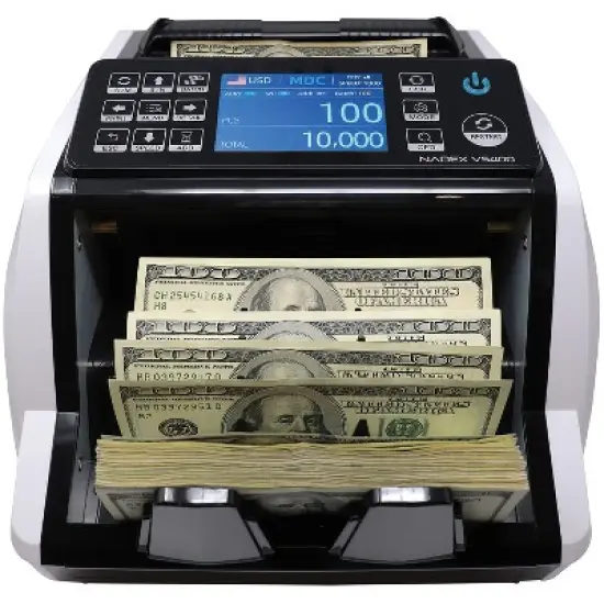 Nadex Coins&trade; V5400 Mixed-Denomination Money Counter and Counterfeit Detector in White image {3}