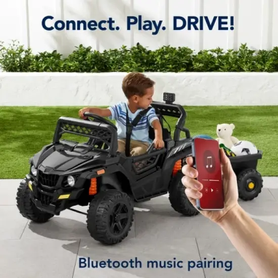 Best Choice Products Kids 12V Electric Ride-On UTV and Trailer w/ Parent Remote Control, LED Lights image {3}
