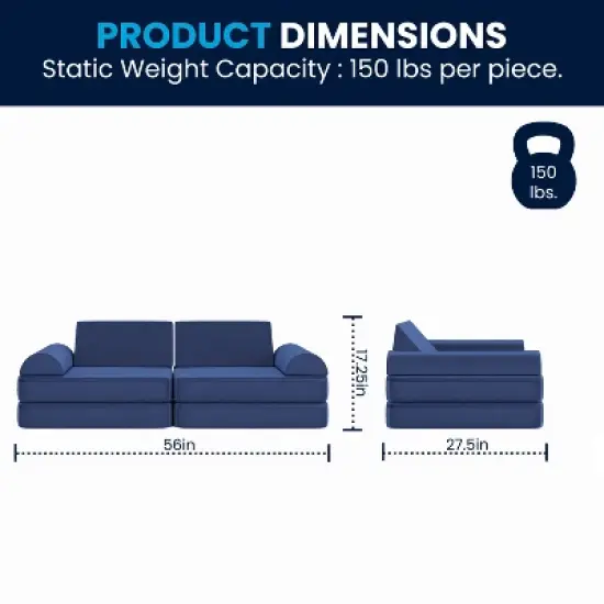 Flash Furniture Marlowe Modular Kids Play Couch with 6 Soft Foam Sectional Sofa Pieces image {14}