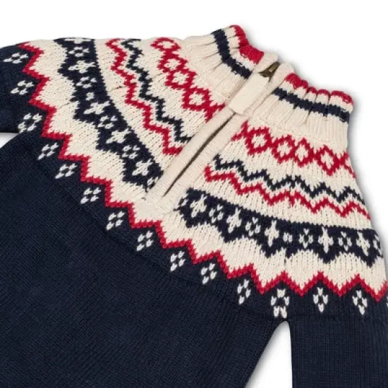 Hope & Henry Layette Baby Long Sleeve Half Zip Raglan Sweater Romper, Infant image {1}