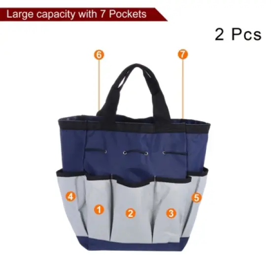 Unique Bargains 600D Oxford Waterproof Garden Tool Organizer Storage Carrier Bags 9.5" x 5.9" x 11.8" 2 Pcs image {2}
